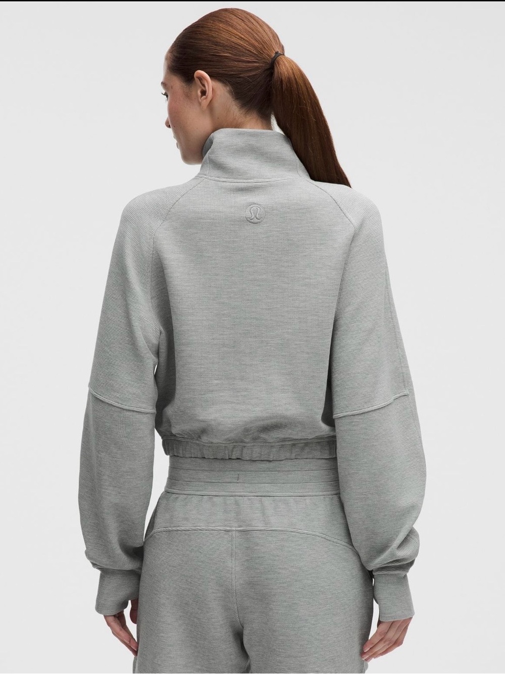 Lululemon Waffle Scuba Funnel Neck Half Zip Pullover Grey - Medium - Picture 9 of 15
